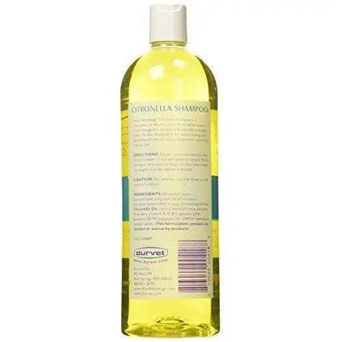 Aloe Advantage Citronella Pet Shampoo for Dogs Cats Horses Animals 33.8 oz.