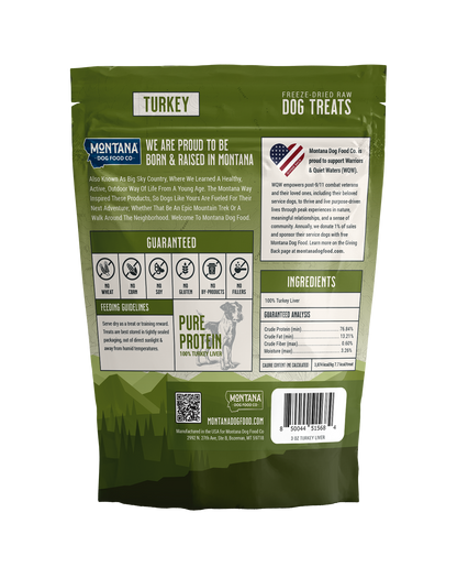 Turkey Heart Freeze-dried Raw Trail Snacks (Treats) for Dogs 3oz