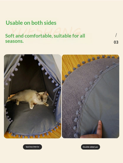 Foldable All-Season Pet Tent Bed For Cats & Dogs.